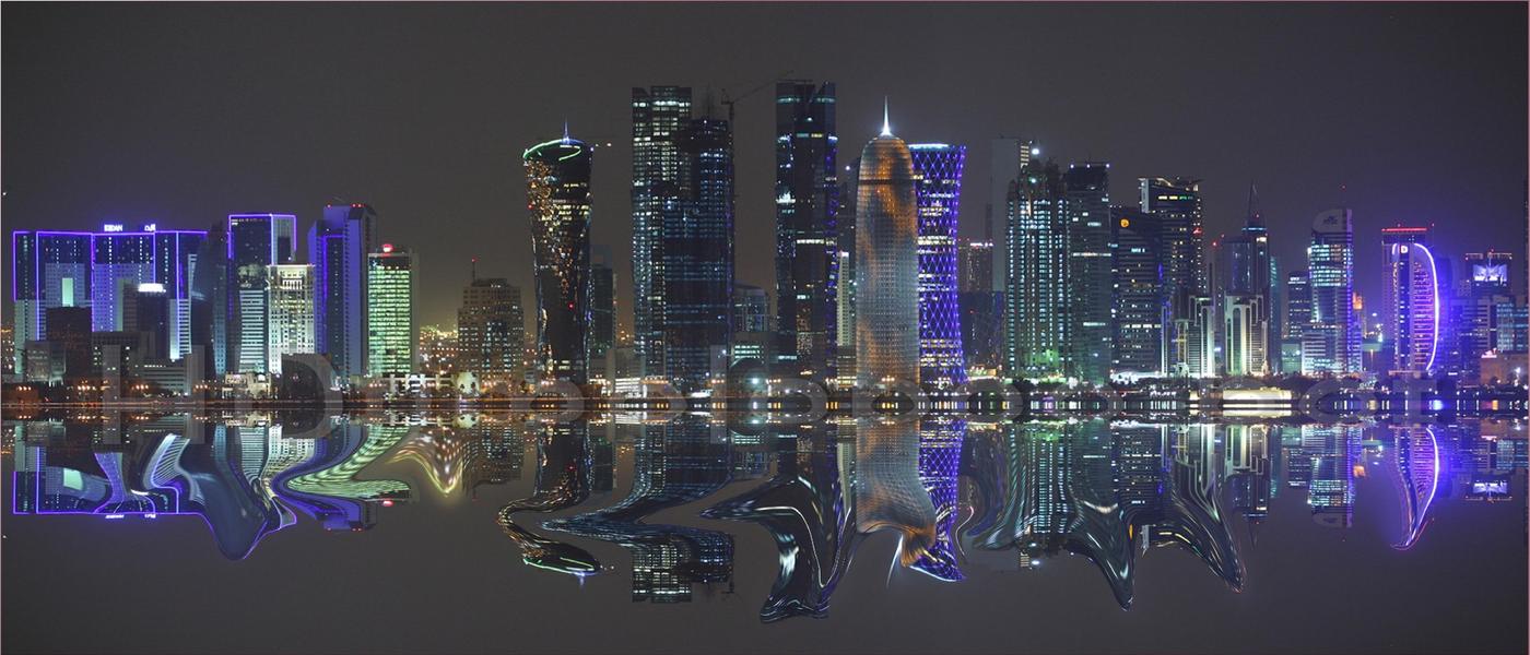 Doha skyline at night