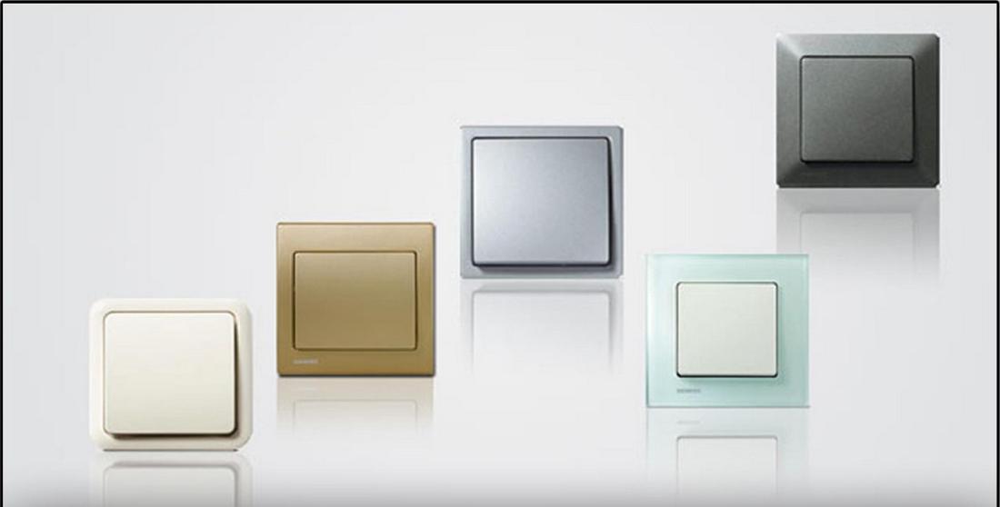 Modern switches in several colors