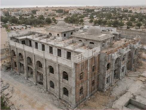 Building site aerial view